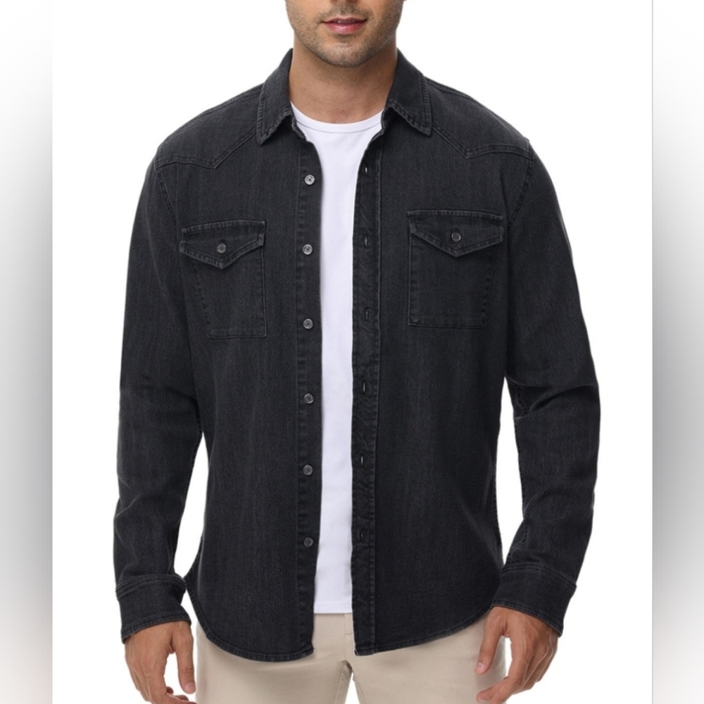 NWT Frye Men's Western Denim Button-Down Shirt XXL